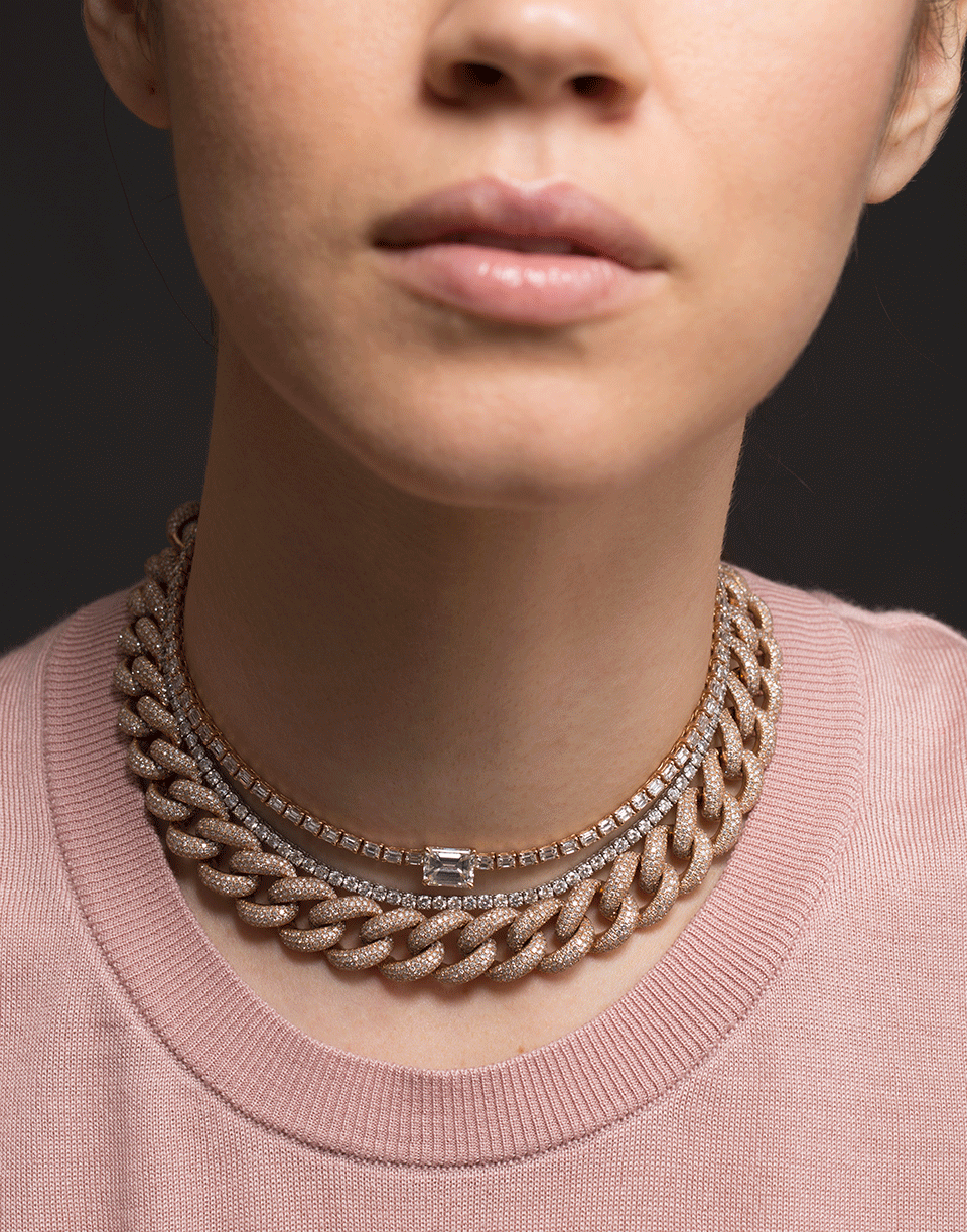 SHAY JEWELRY-Jumbo Pave Link Choker-ROSE GOLD