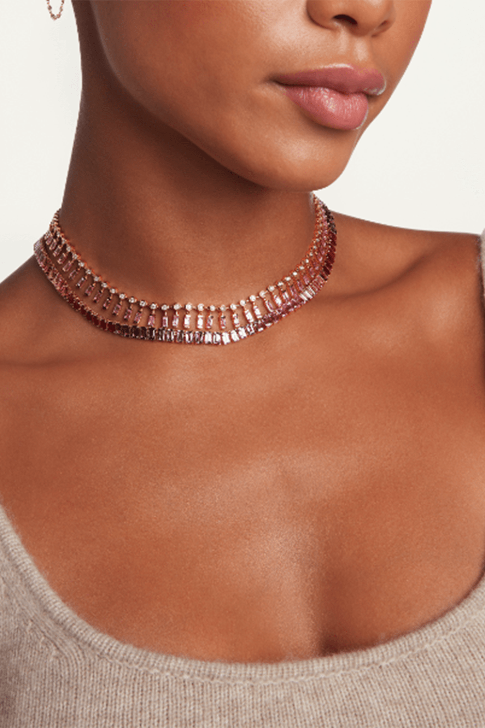 SHAY JEWELRY-Pink Sapphire Ombre Eternity Necklace-ROSE GOLD