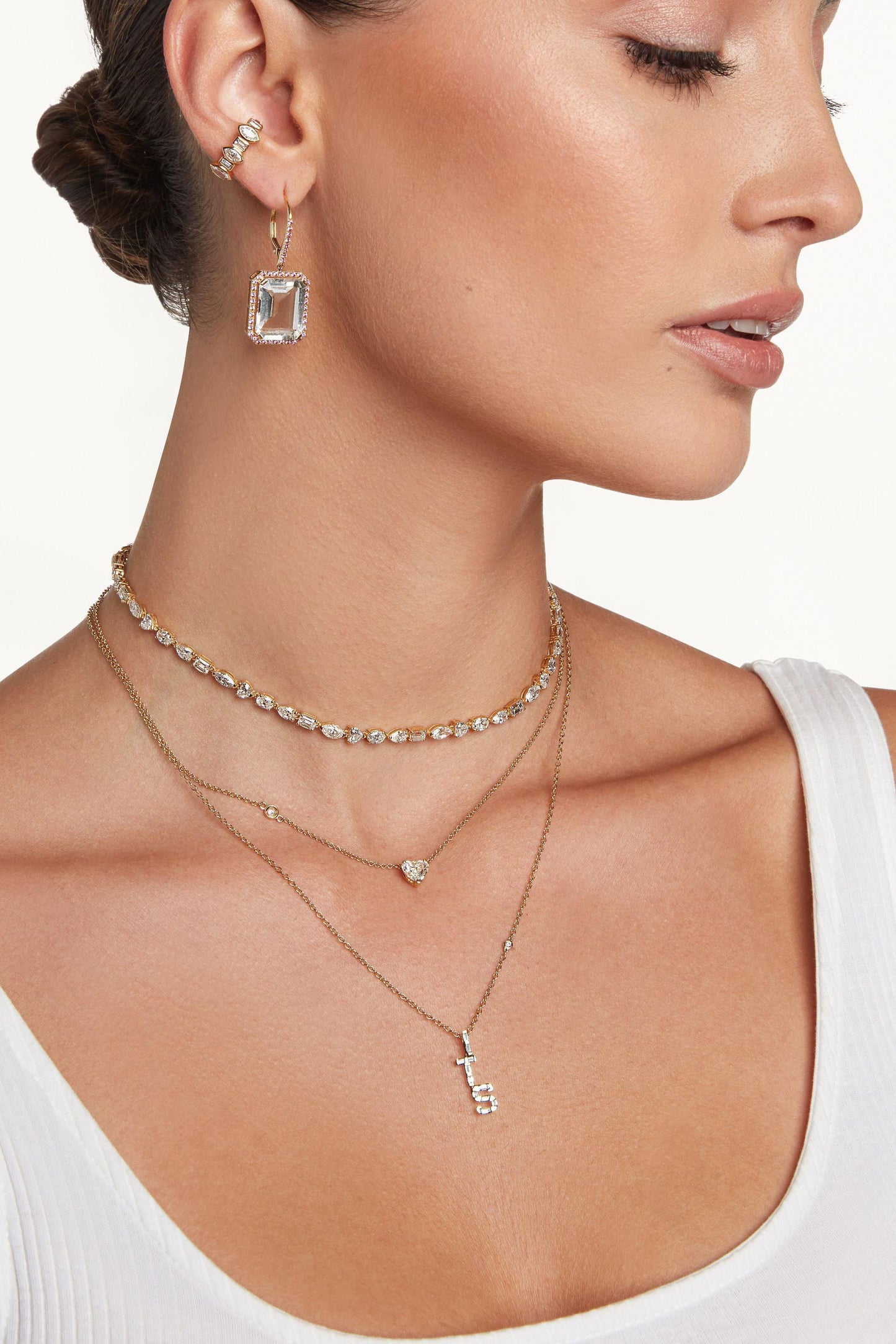 SHAY JEWELRY-Mini Mixed Diamond Tennis Necklace-