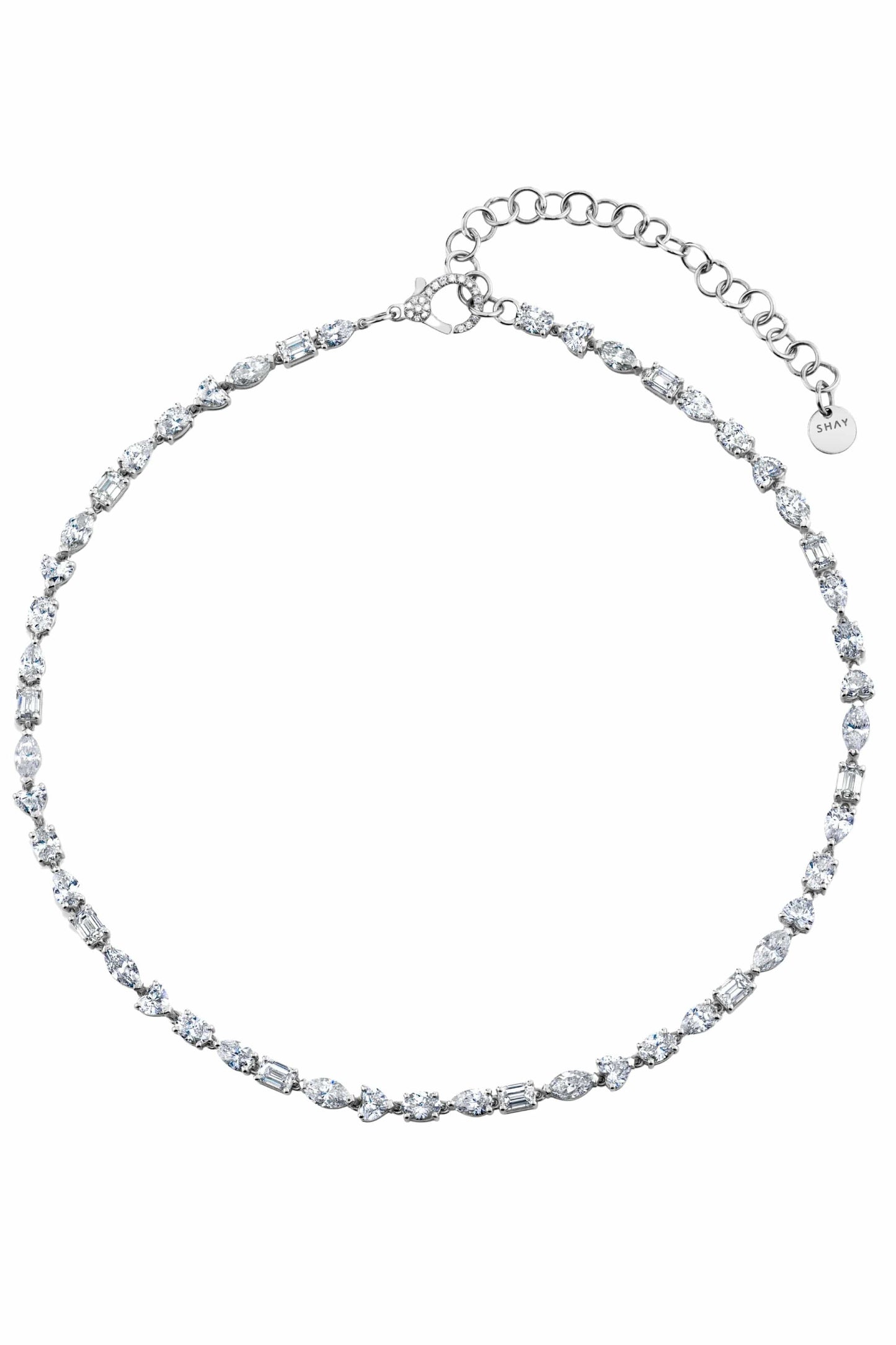 SHAY JEWELRY-Mini Mixed Diamond Tennis Necklace-