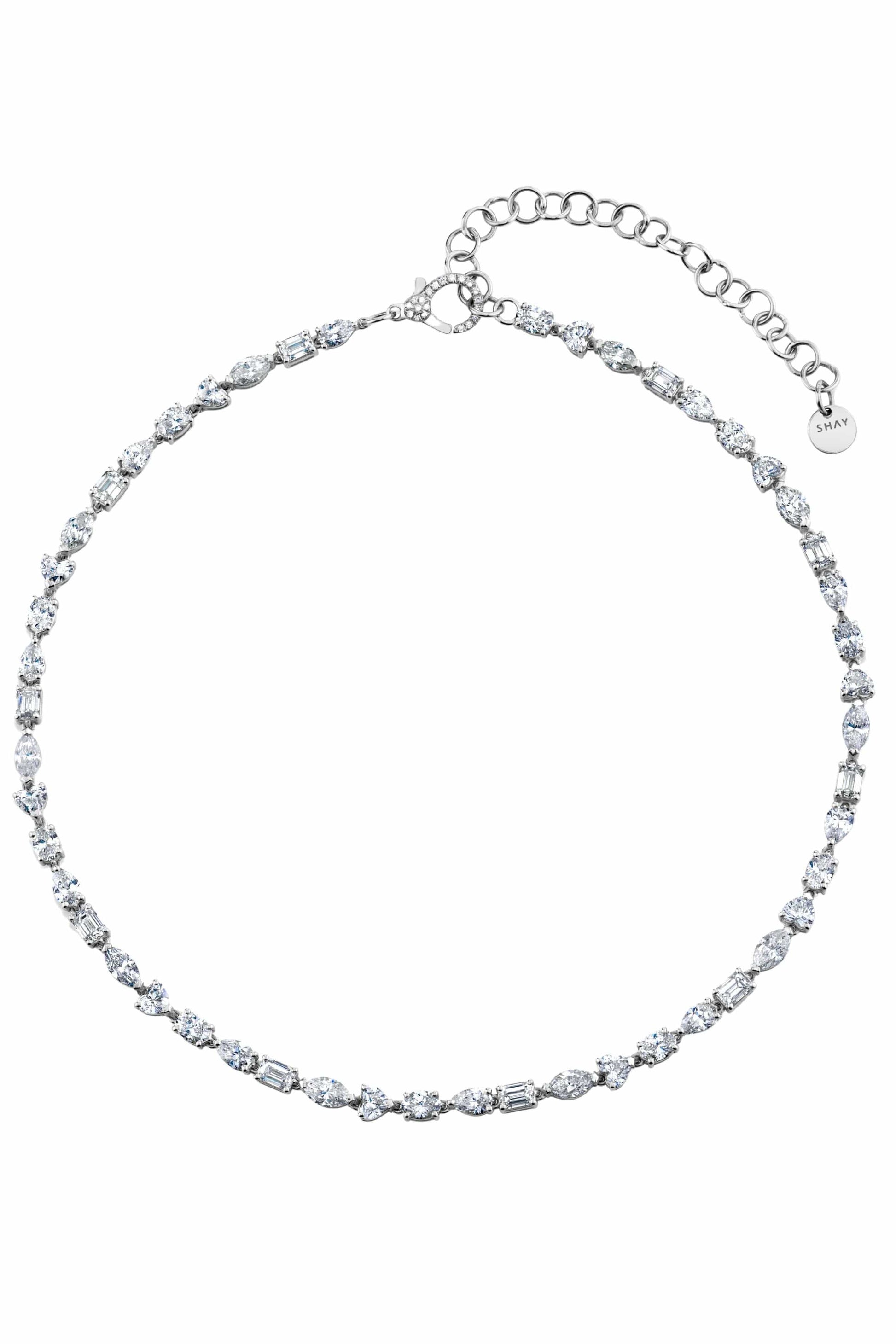 SHAY JEWELRY-Mini Mixed Diamond Tennis Necklace-