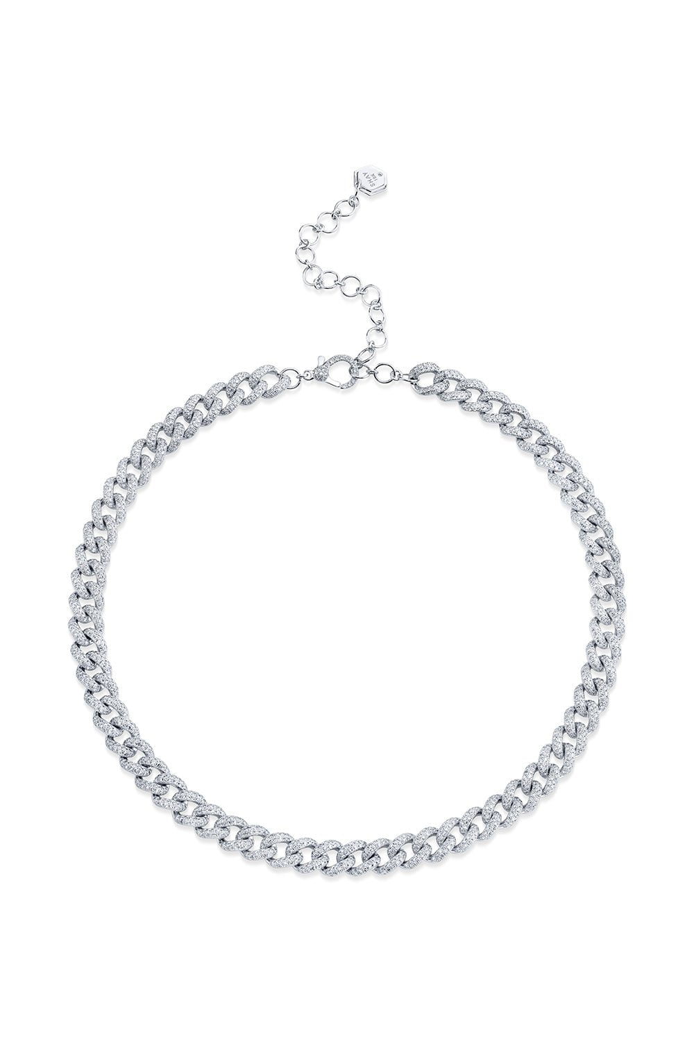 SHAY JEWELRY-Full Pave Link Necklace-WHITE GOLD