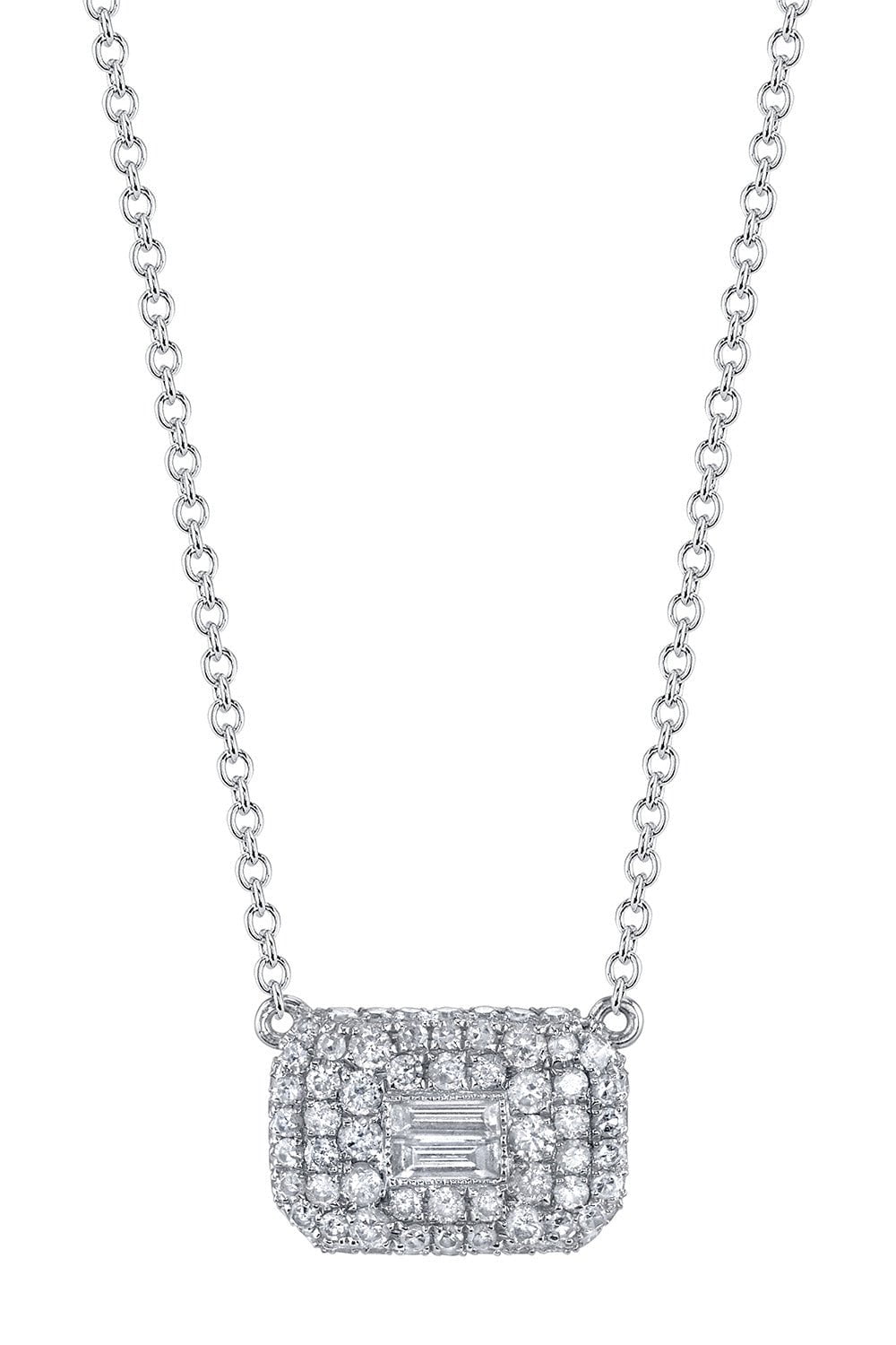 SHAY JEWELRY-Pave Baguette Diamond Necklace-WHITE GOLD