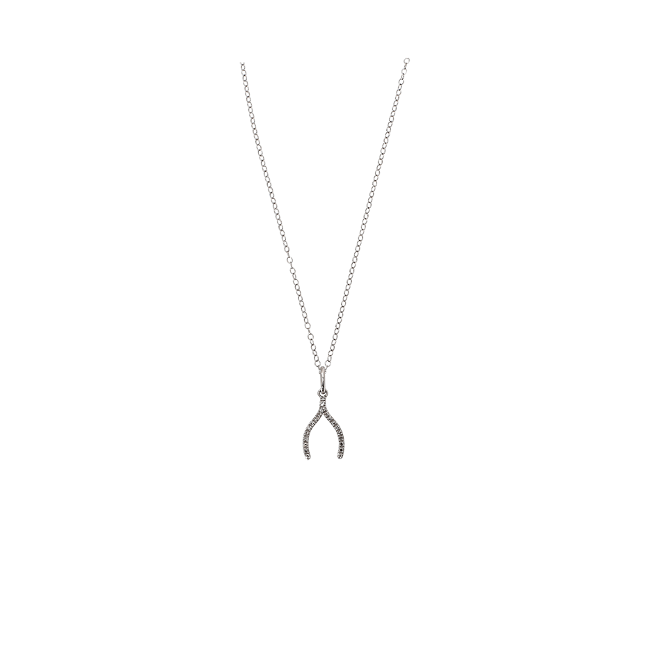 SHAY JEWELRY-Pave Diamond Wishbone Necklace-WHITE GOLD