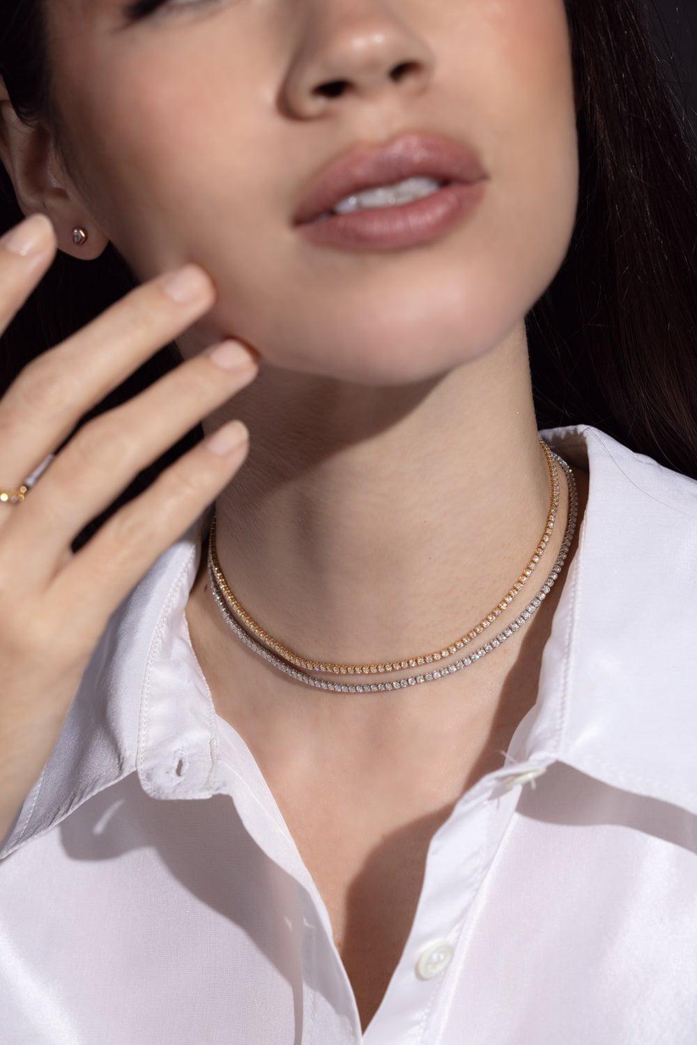 SHAY JEWELRY-Single Line Diamond Threads Choker-