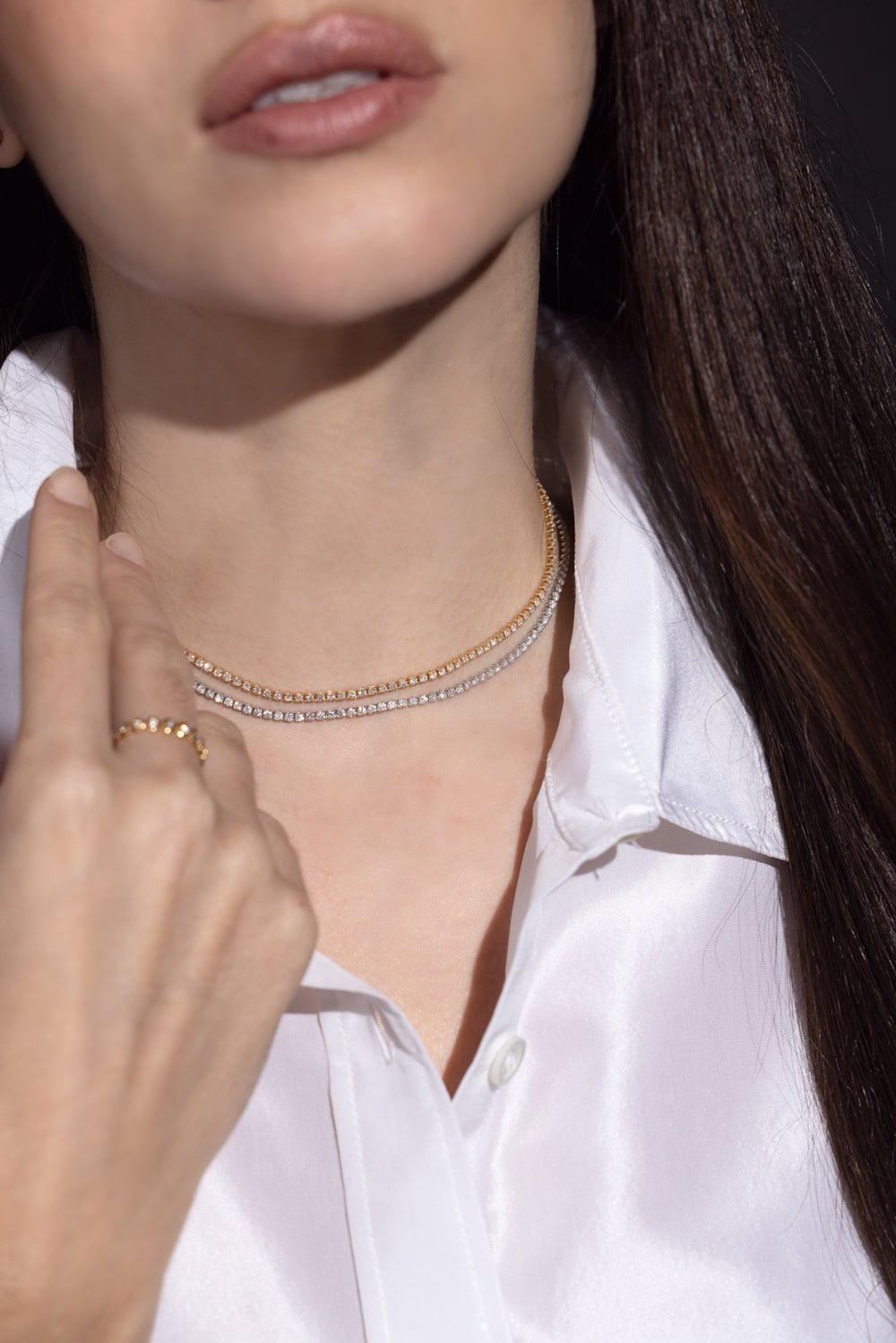 SHAY JEWELRY-Single Line Diamond Threads Choker-