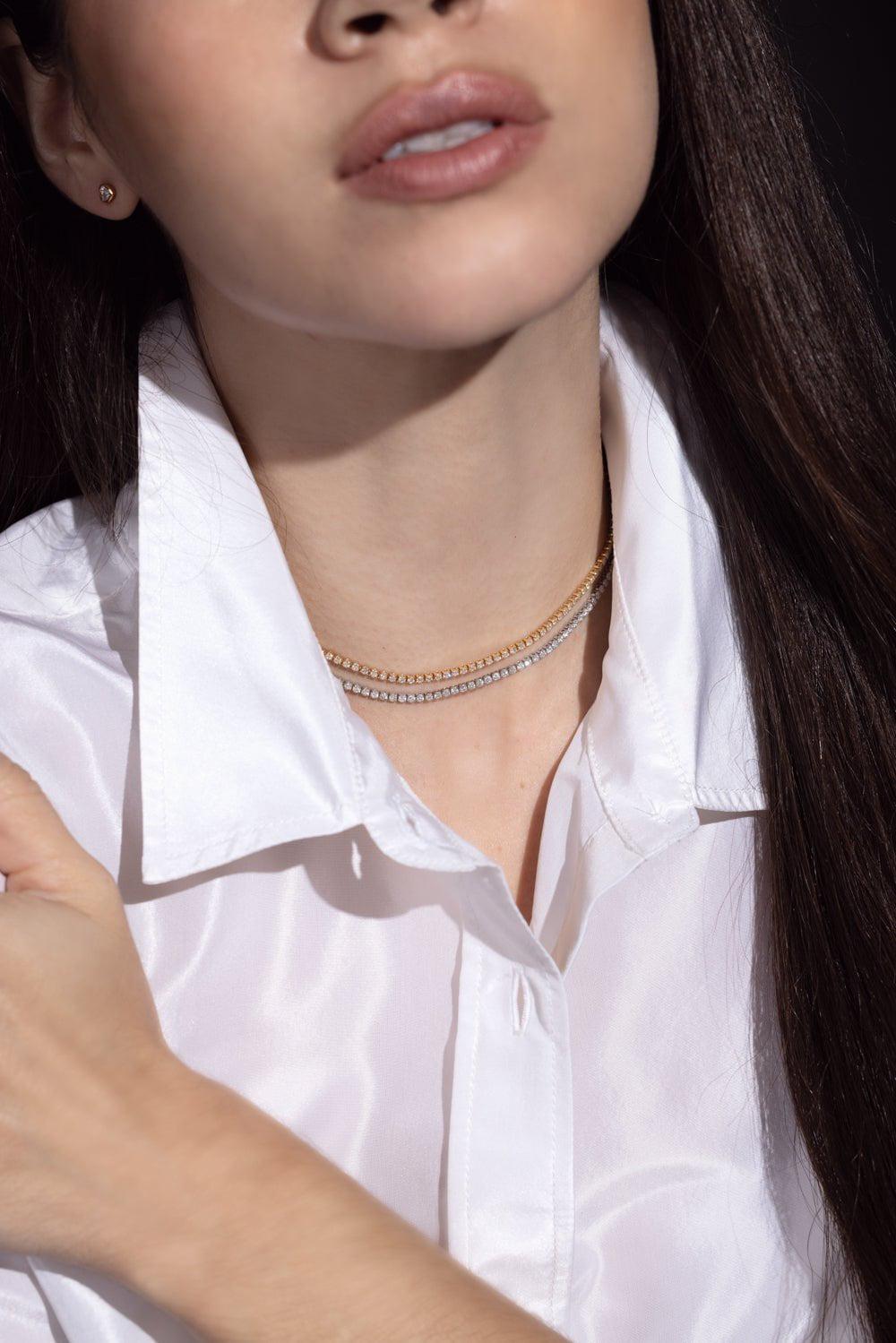 SHAY JEWELRY-Single Line Diamond Threads Choker-