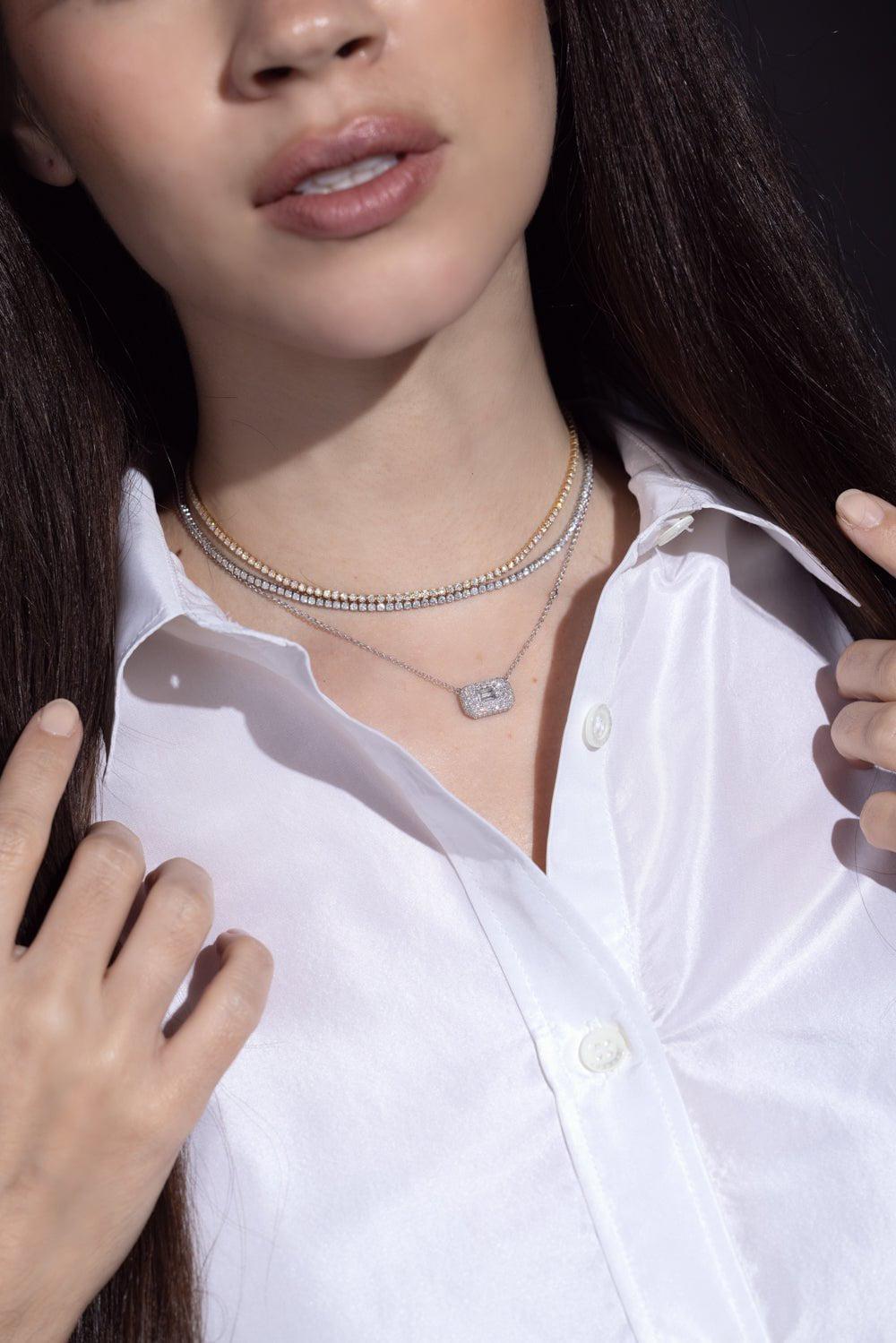 SHAY JEWELRY-Single Line Diamond Threads Choker-