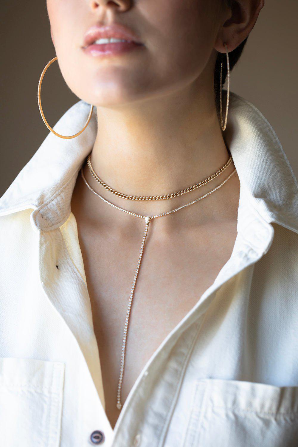 SHAY JEWELRY-Diamond Pave Baby Link Necklace-YELLOW GOLD