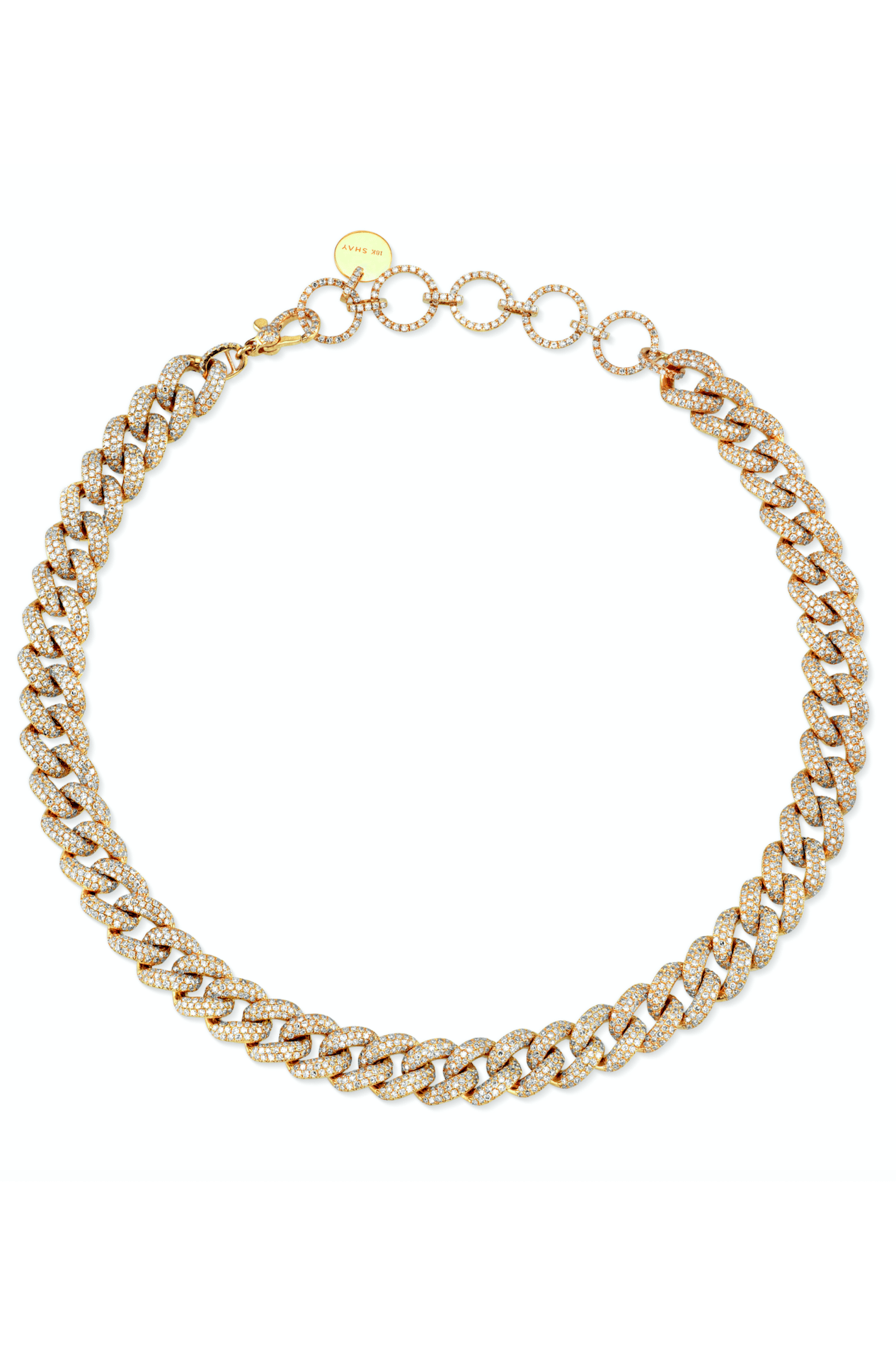 SHAY JEWELRY-Diamond Pave Essential Link Choker-YELLOW GOLD