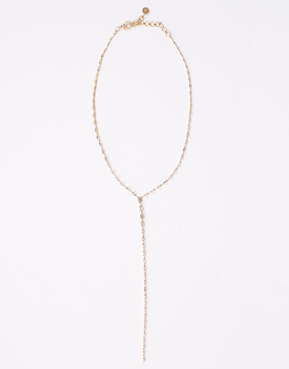 SHAY JEWELRY-Infinity Baguette 'Y' Drop Necklace-YELLOW GOLD