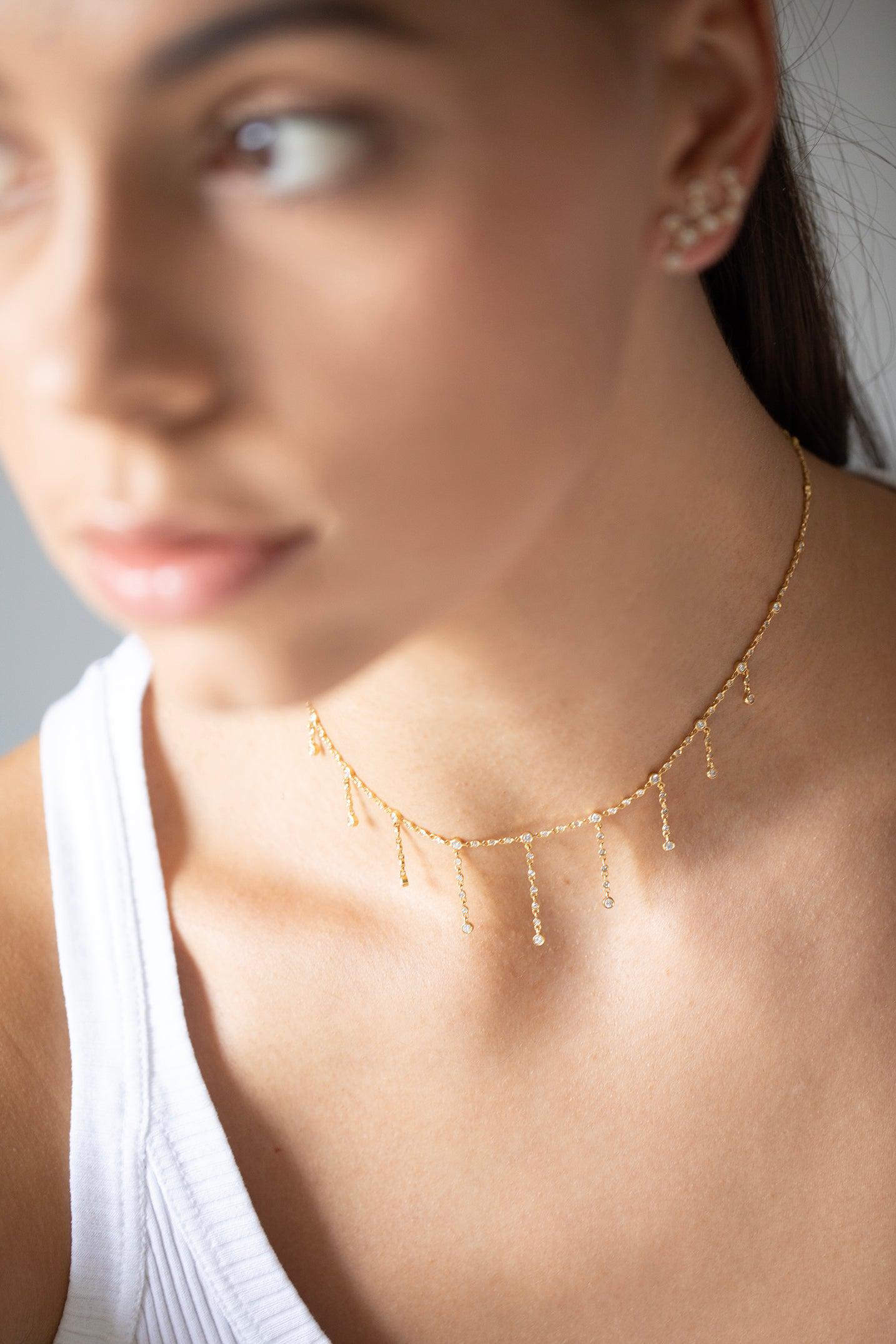 SHAY JEWELRY-Infinity Diamond Dangle Drop Necklace-YELLOW GOLD