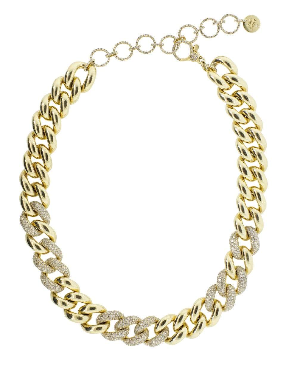SHAY JEWELRY-Jumbo Alternating Diamond Link Necklace-YELLOW GOLD