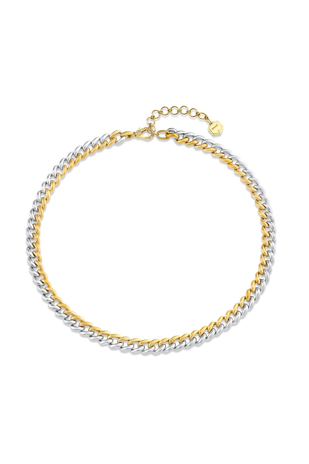 SHAY JEWELRY-Two-Tone Link Necklace-YELLOW GOLD