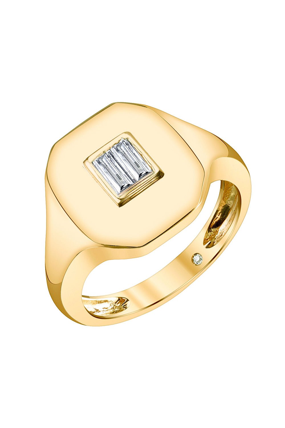 SHAY JEWELRY-Baguette Diamond Pinky Ring-YELLOW GOLD