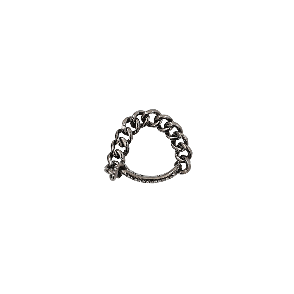SHAY JEWELRY-Pave Diamond ID Link Ring-BLACK GOLD