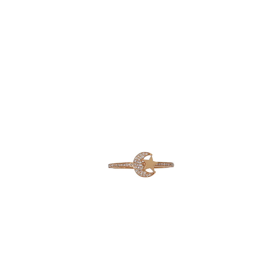 SHAY JEWELRY-Mini Pave Diamond Moon And Star Ring-ROSE GOLD