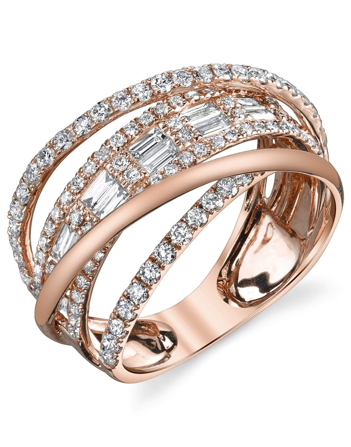 SHAY JEWELRY-Baguette Diamond Orbit Ring-ROSE GOLD