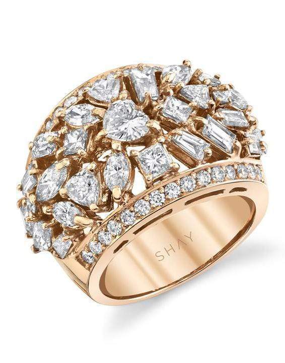 SHAY JEWELRY-Mixed Diamond Dome Ring-ROSE GOLD