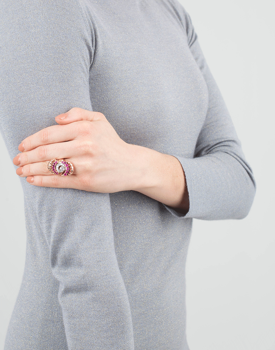 SHAY JEWELRY-Retro Ruby & Diamond Swirl Ring-ROSSEGOL