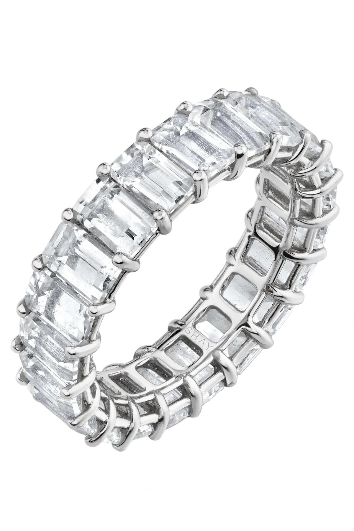 SHAY JEWELRY-White Topaz Eternity Band-WHITE GOLD