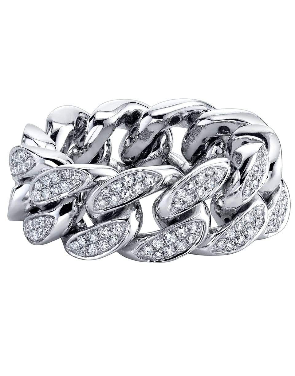 SHAY JEWELRY-Full Pave Flat Link Ring-WHITE GOLD