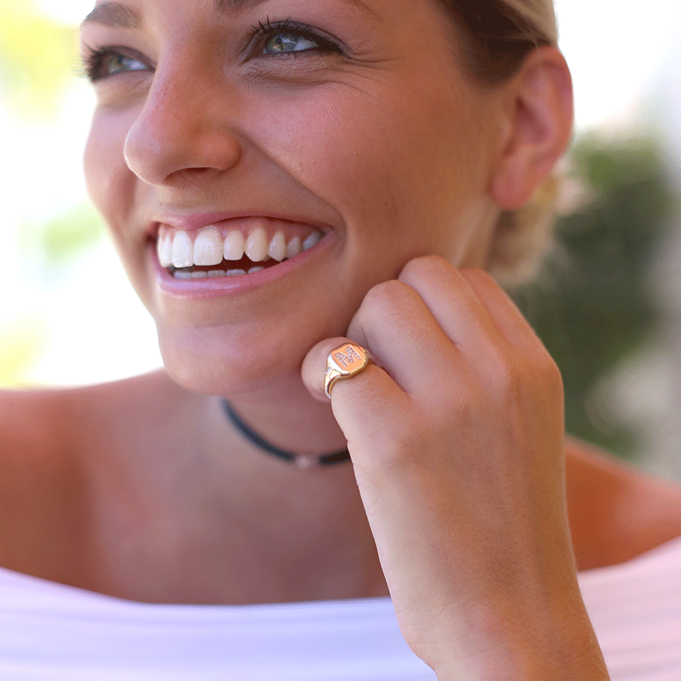 SHAY JEWELRY-Initial Pinky Ring-YELLOW GOLD