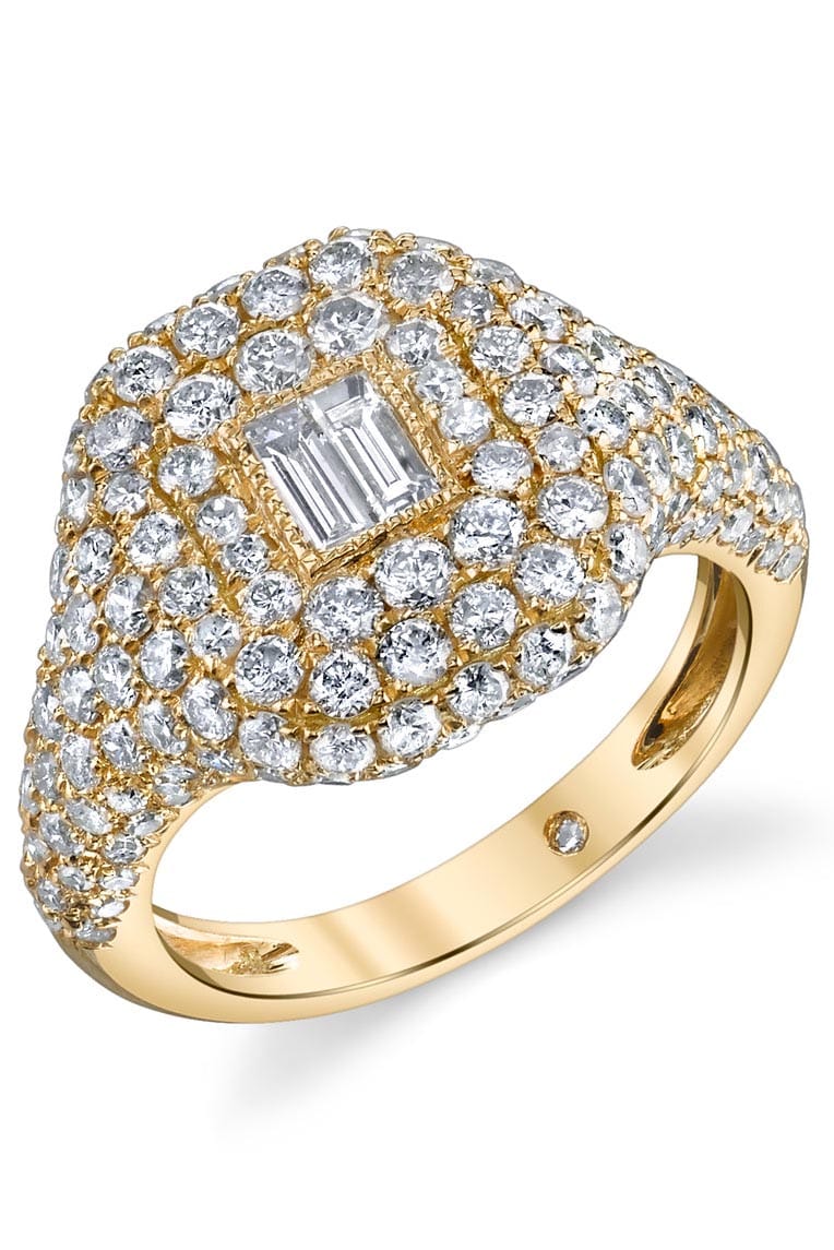 SHAY JEWELRY-Diamond Baguette Pave Pinky Ring-