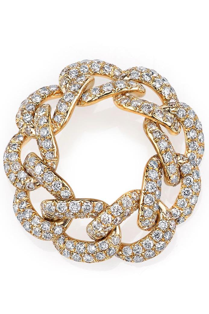 SHAY JEWELRY-Diamond Pave Essential Link Ring-YELLOW GOLD