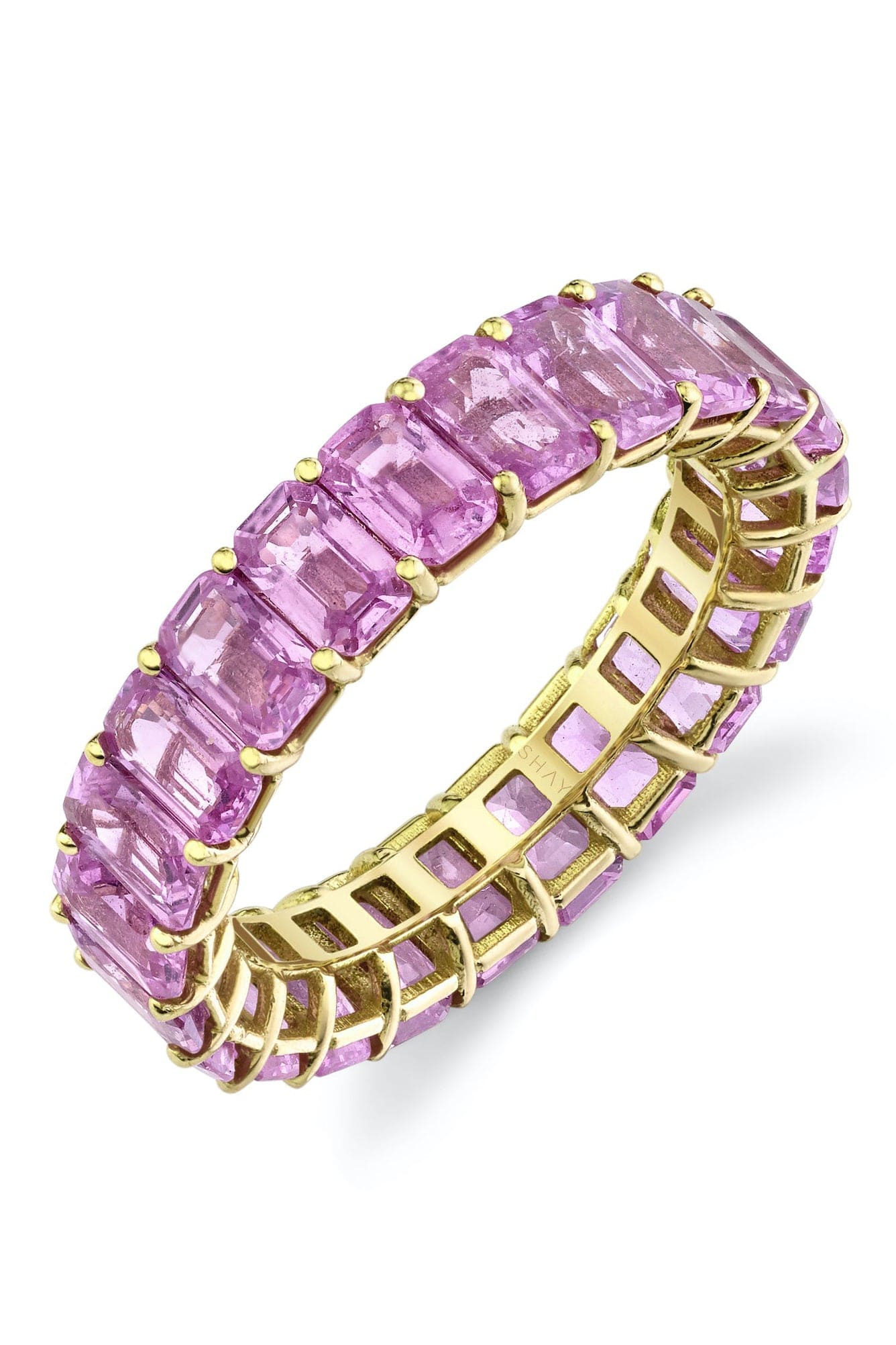 SHAY JEWELRY-Pink Sapphire Eternity Band-YELLOW GOLD