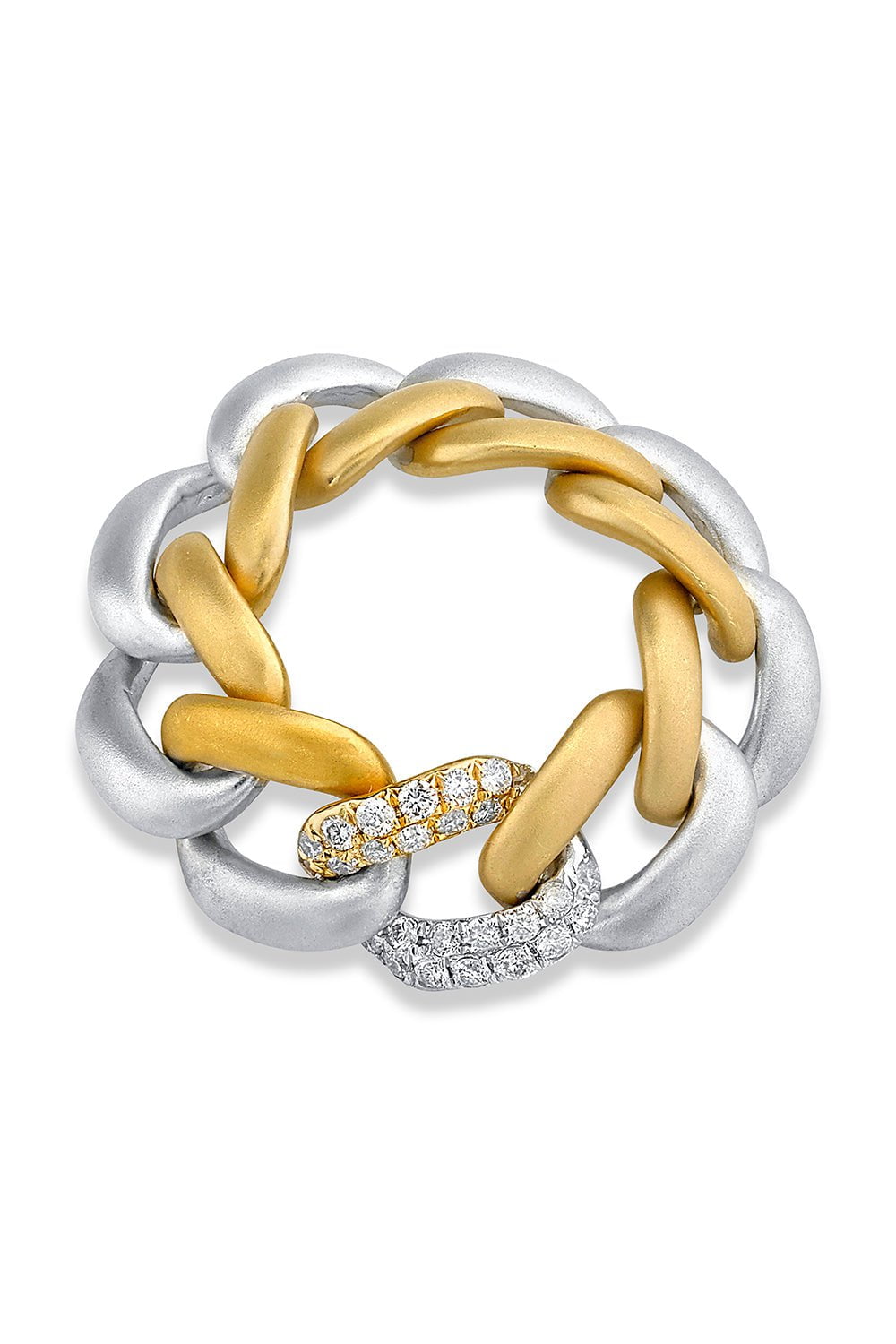 SHAY JEWELRY-Essential Two-Tone Link Ring-YELLOW GOLD