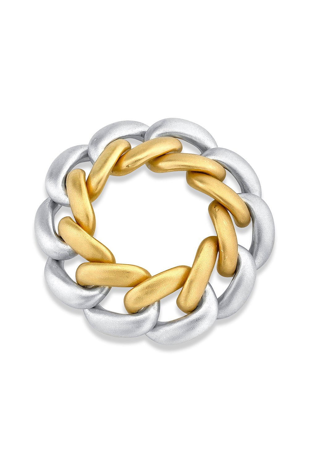 SHAY JEWELRY-Essential Two-Tone Link Ring-YELLOW GOLD