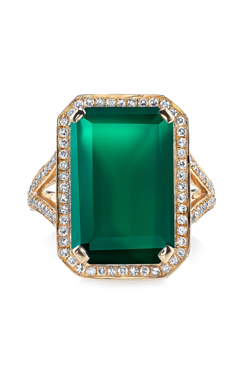 SHAY JEWELRY-Green Onyx Portrait Ring-YELLOW GOLD