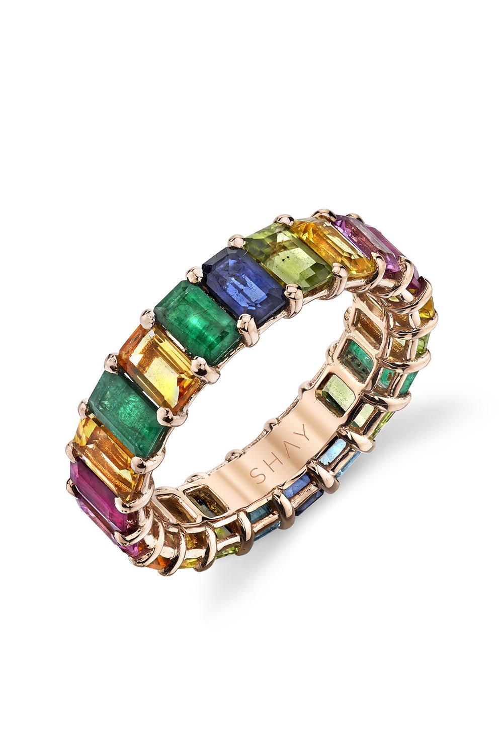 SHAY JEWELRY-Rainbow Eternity Band Ring-YELLOW GOLD