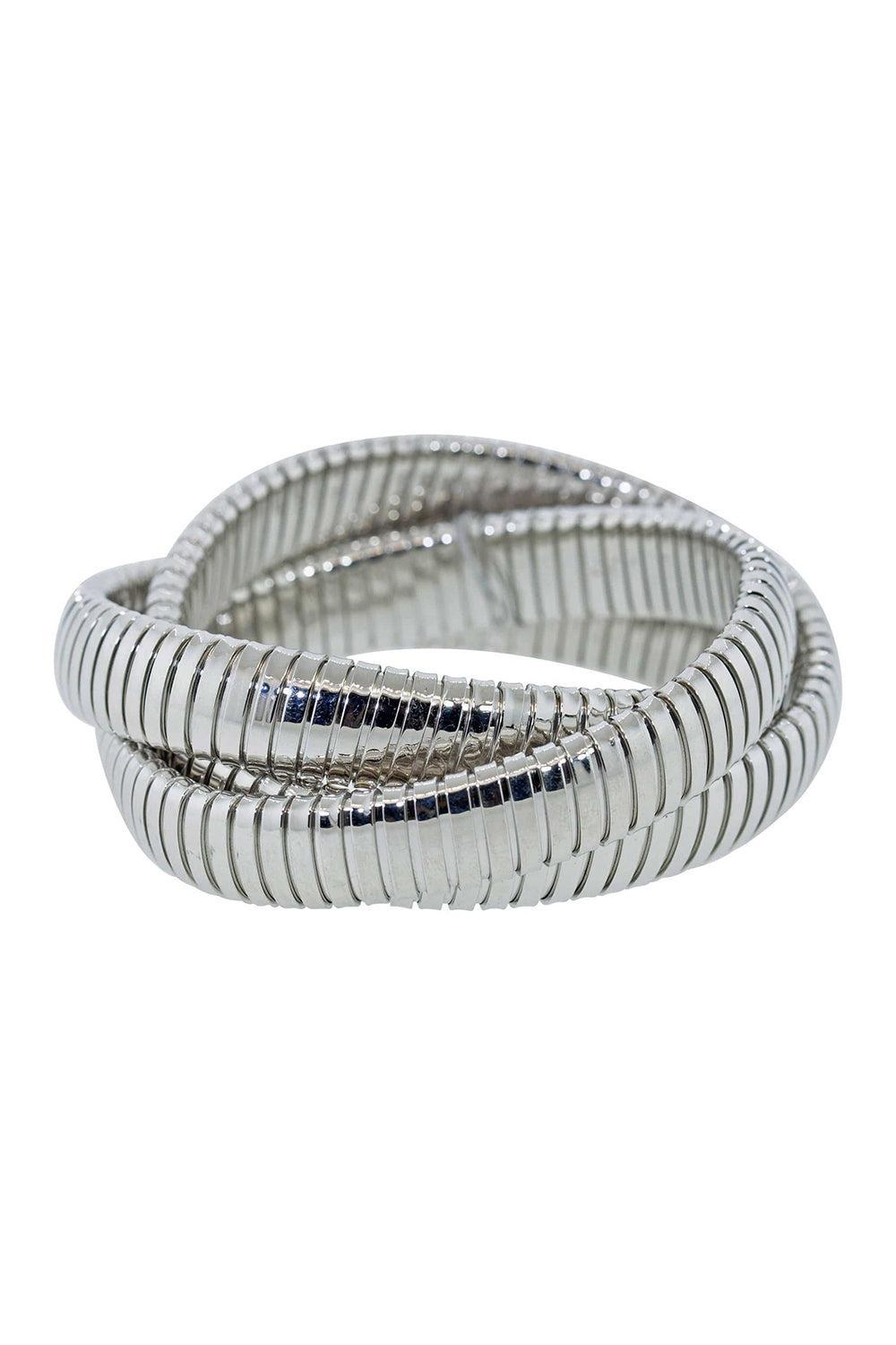 12mm Three Band Rolling Bracelet - 16.5cm-WHITE GOLD-16.5-JEWELRYFINE JEWELBRACELET O-SIDNEY GARBER