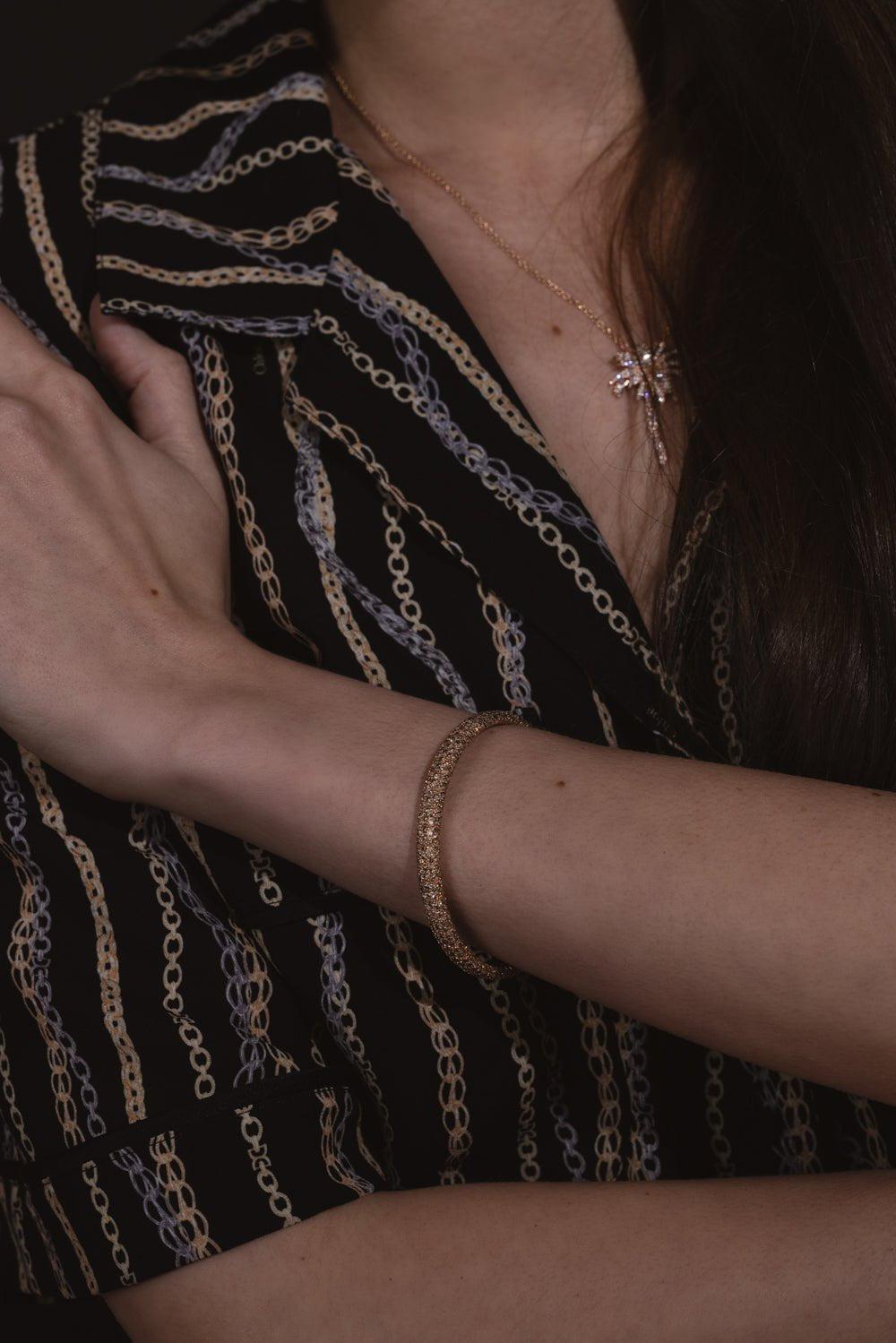 SIDNEY GARBER-Cognac Diamond Stretch Bracelet-ROSE GOLD
