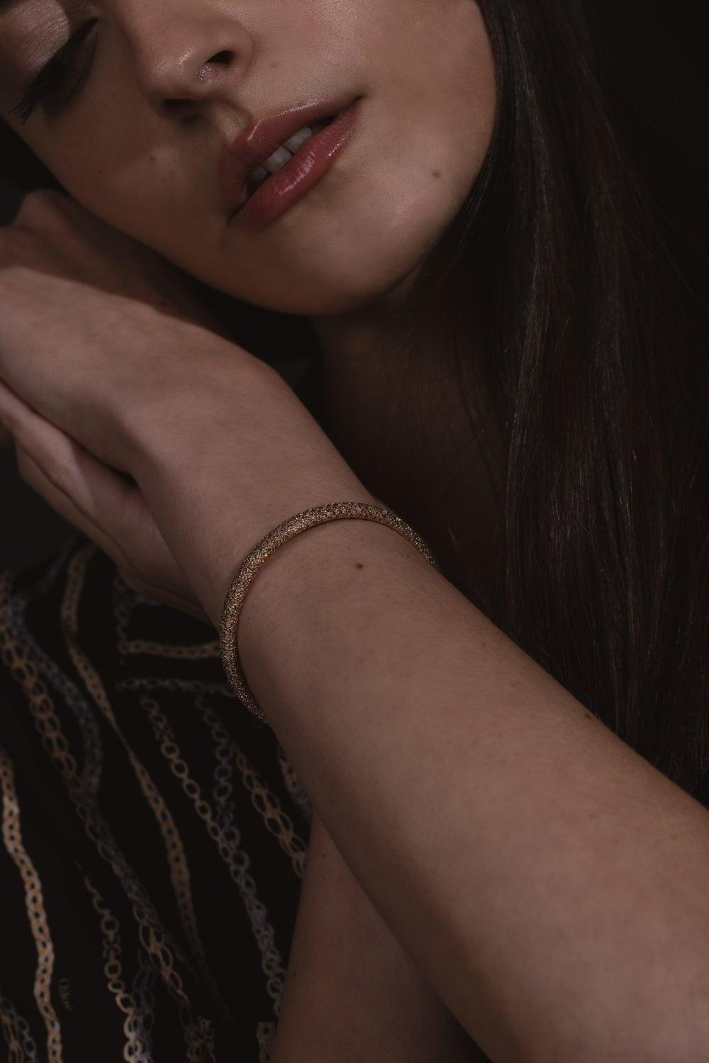 SIDNEY GARBER-Cognac Diamond Stretch Bracelet-ROSE GOLD
