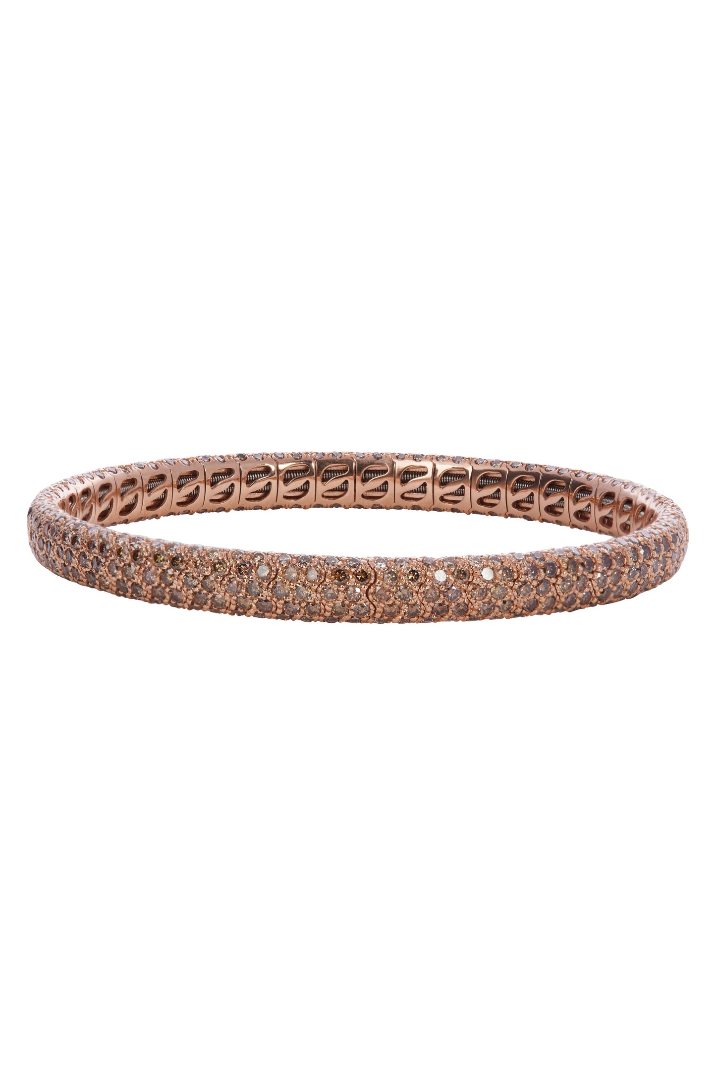 SIDNEY GARBER-Cognac Diamond Stretch Bracelet-ROSE GOLD