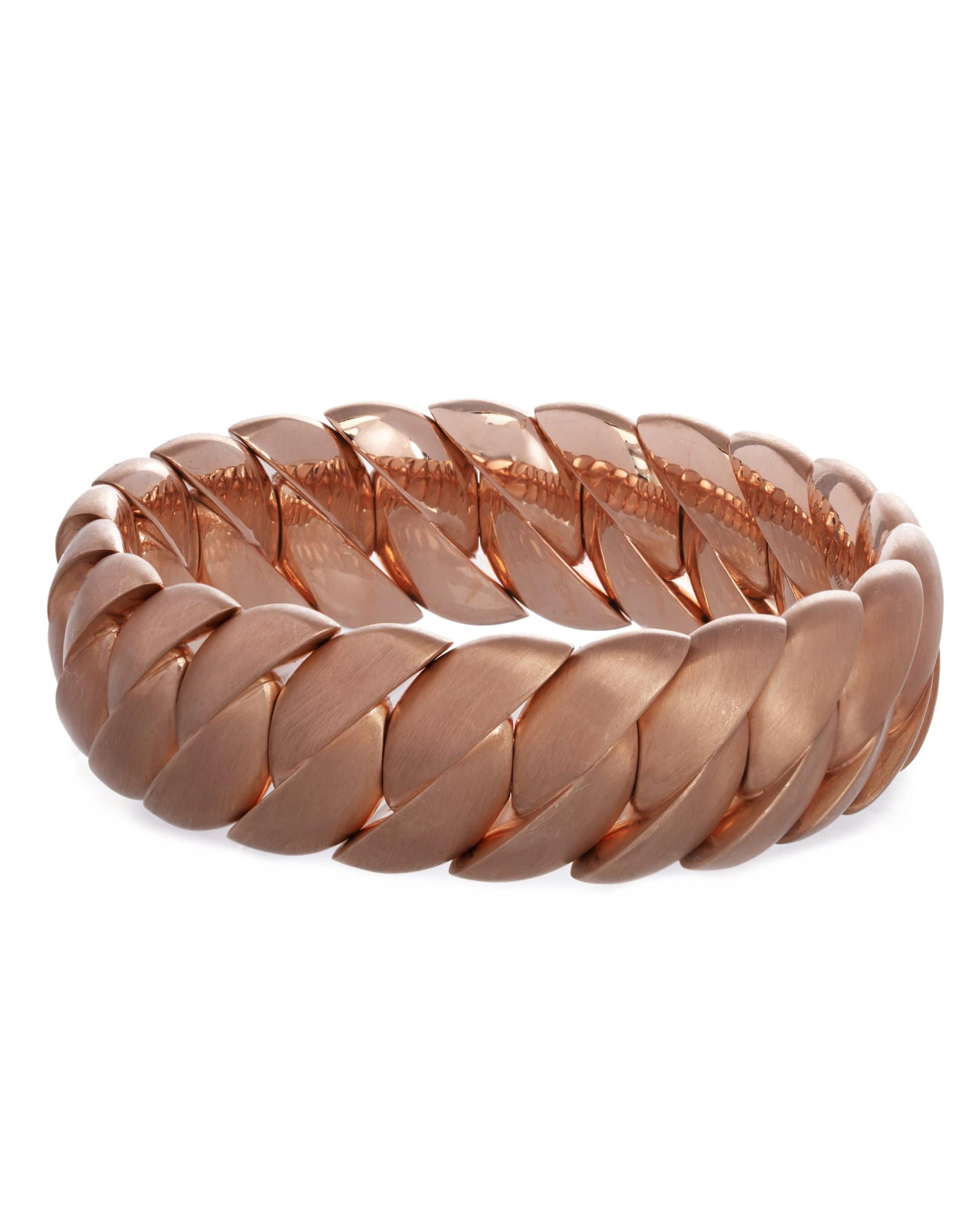 SIDNEY GARBER-Rose Gold Matte Finish Wave Bracelet-ROSE GOLD