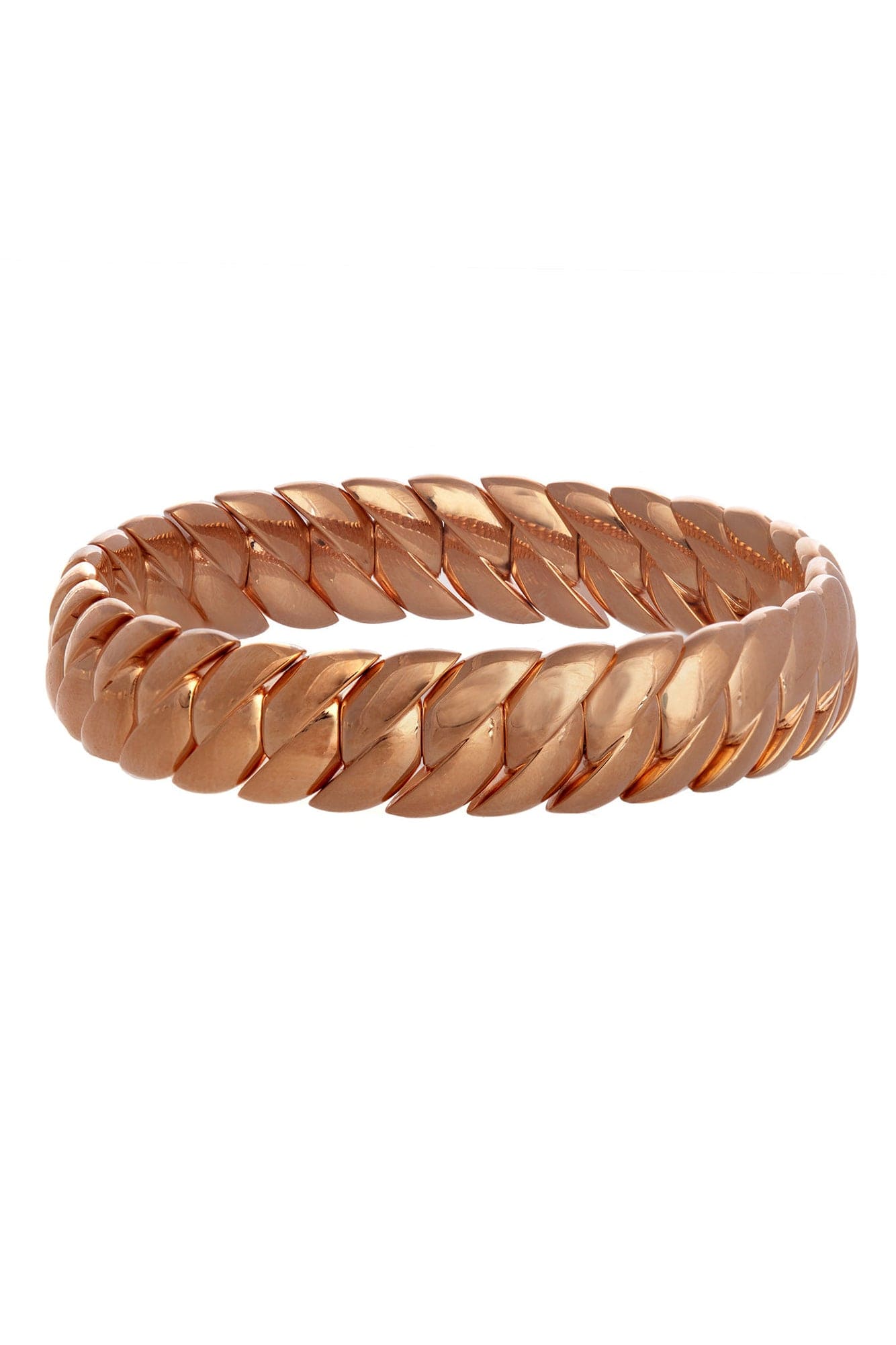 SIDNEY GARBER-Skinny Wave Link Bracelet-ROSE GOLD