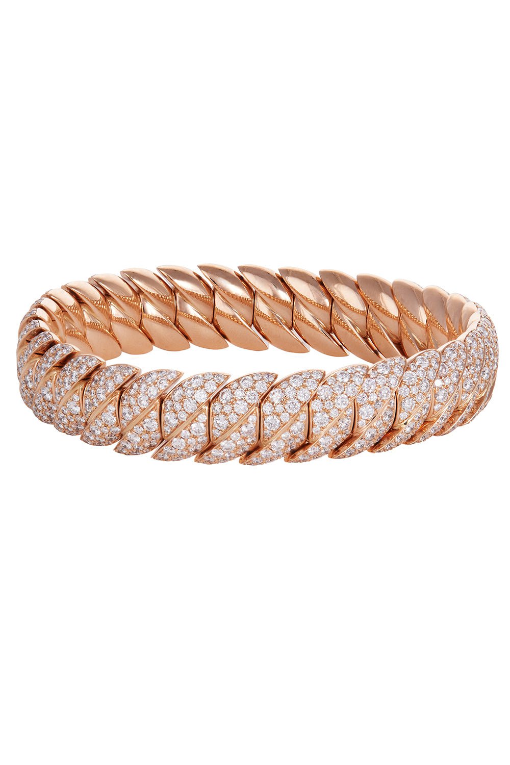SIDNEY GARBER-Wave Link Diamond Bracelet - Rose Gold-ROSE GOLD