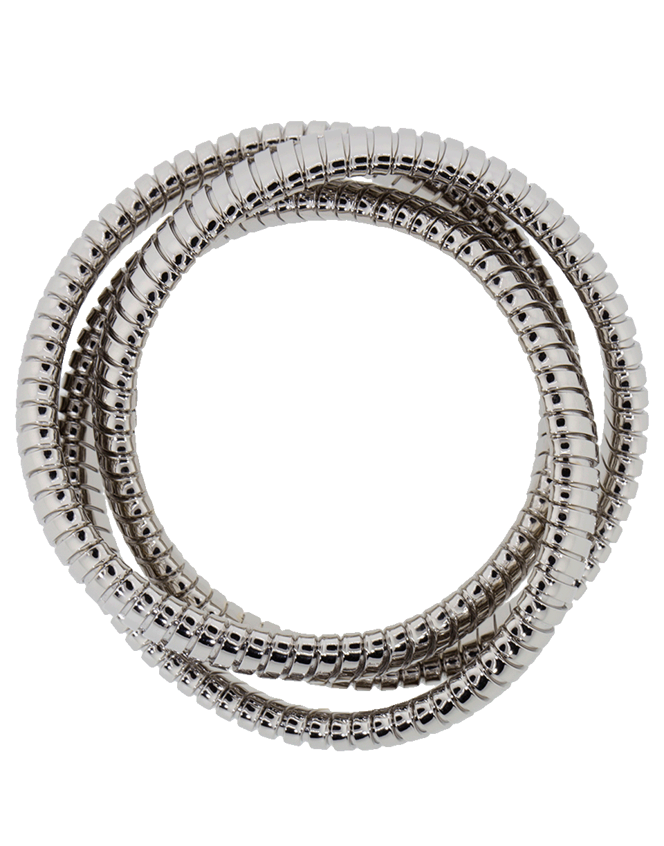 SIDNEY GARBER-12MM White Gold Three Band Rolling Bracelet-WHITE GOLD