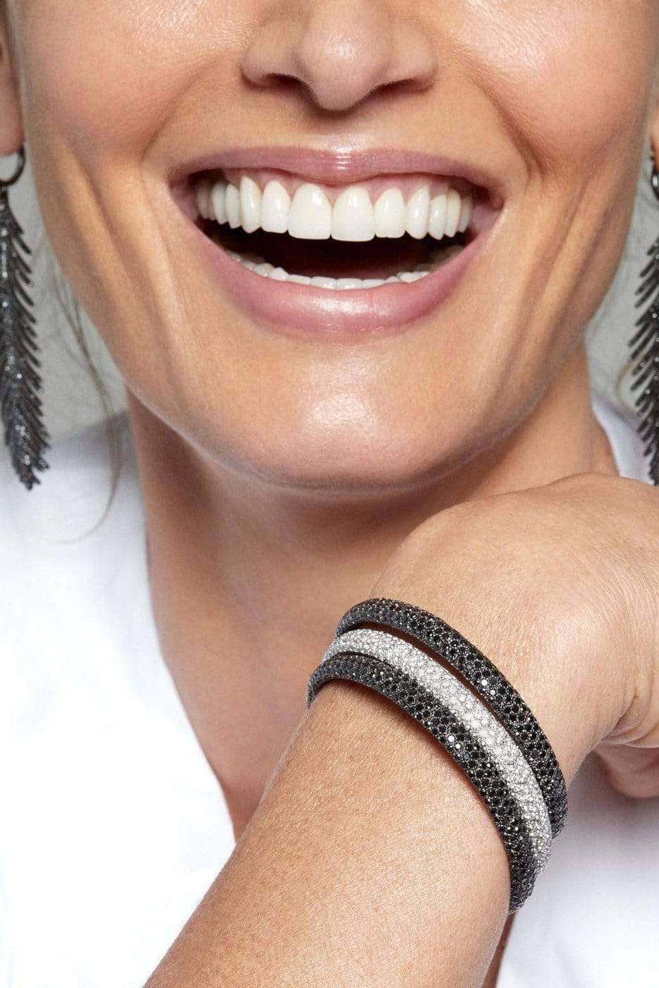 SIDNEY GARBER-Pave Stretch Bracelet-WHITE GOLD