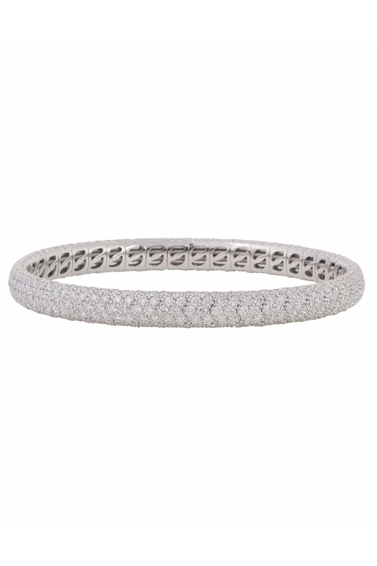 SIDNEY GARBER-Pave Stretch Bracelet-WHITE GOLD