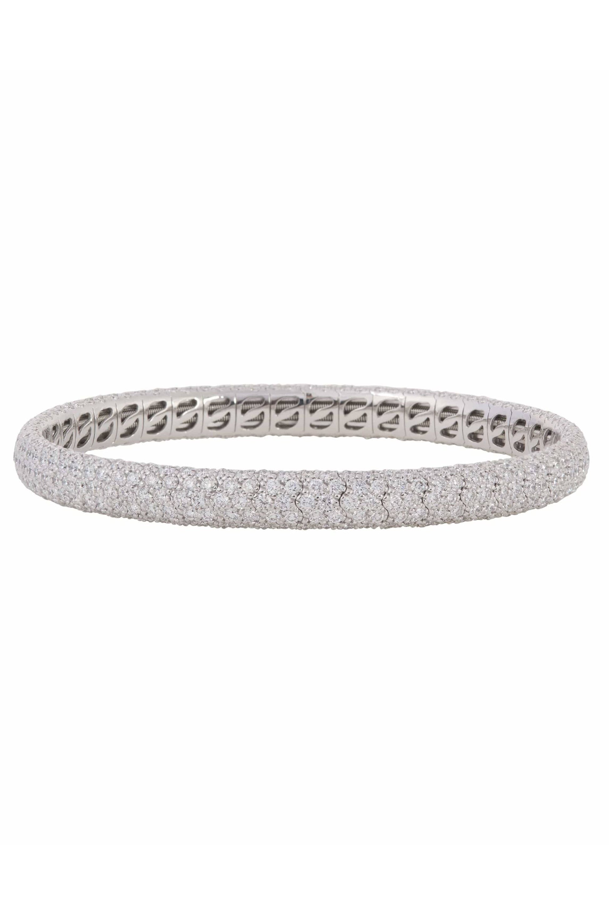 SIDNEY GARBER-Pave Stretch Bracelet-WHITE GOLD