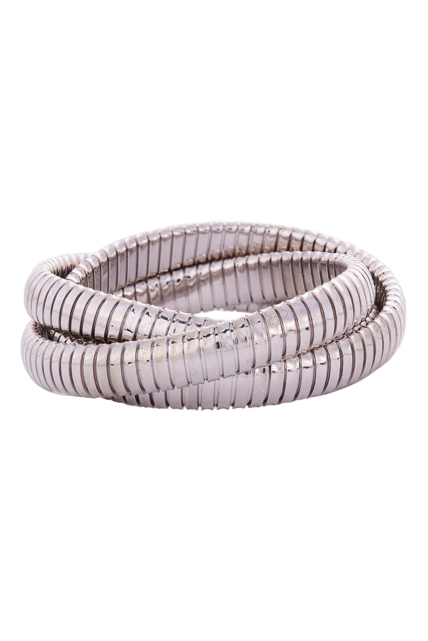 SIDNEY GARBER-9mm White Gold Rolling Bracelet - 18cm-WHITE GOLD