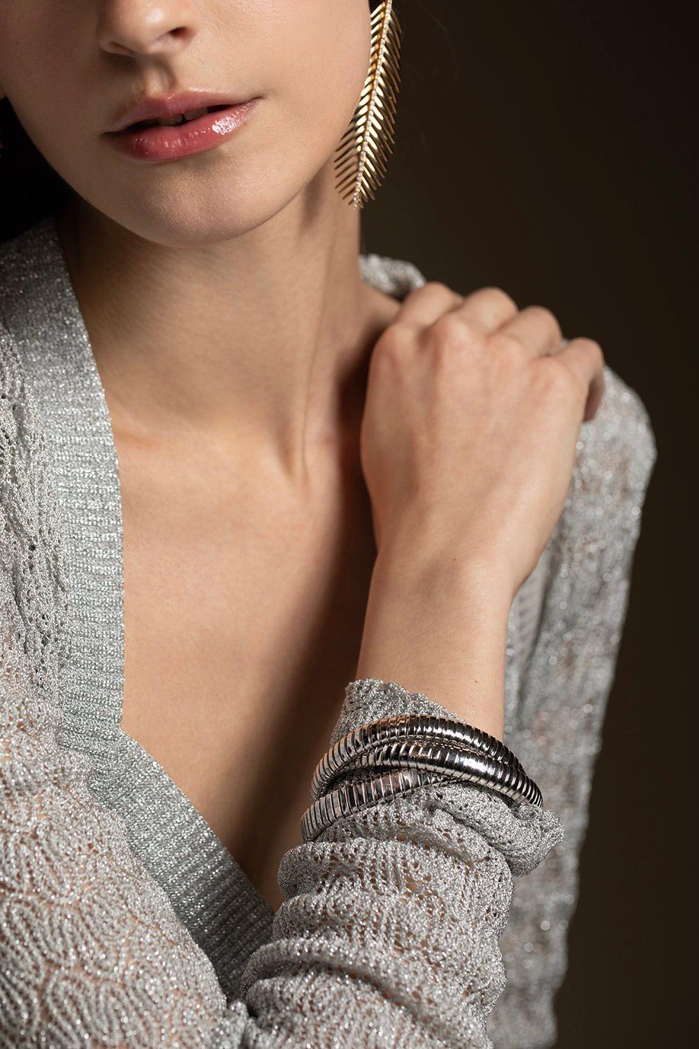 SIDNEY GARBER-9mm White Gold Rolling Bracelet - Small-WHITE GOLD