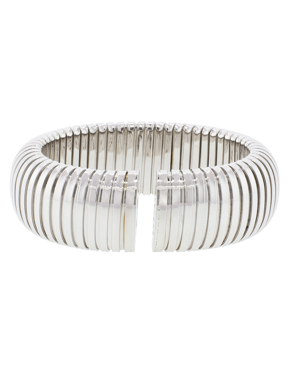 SIDNEY GARBER-Domed Cuff Bracelet-WHITE GOLD