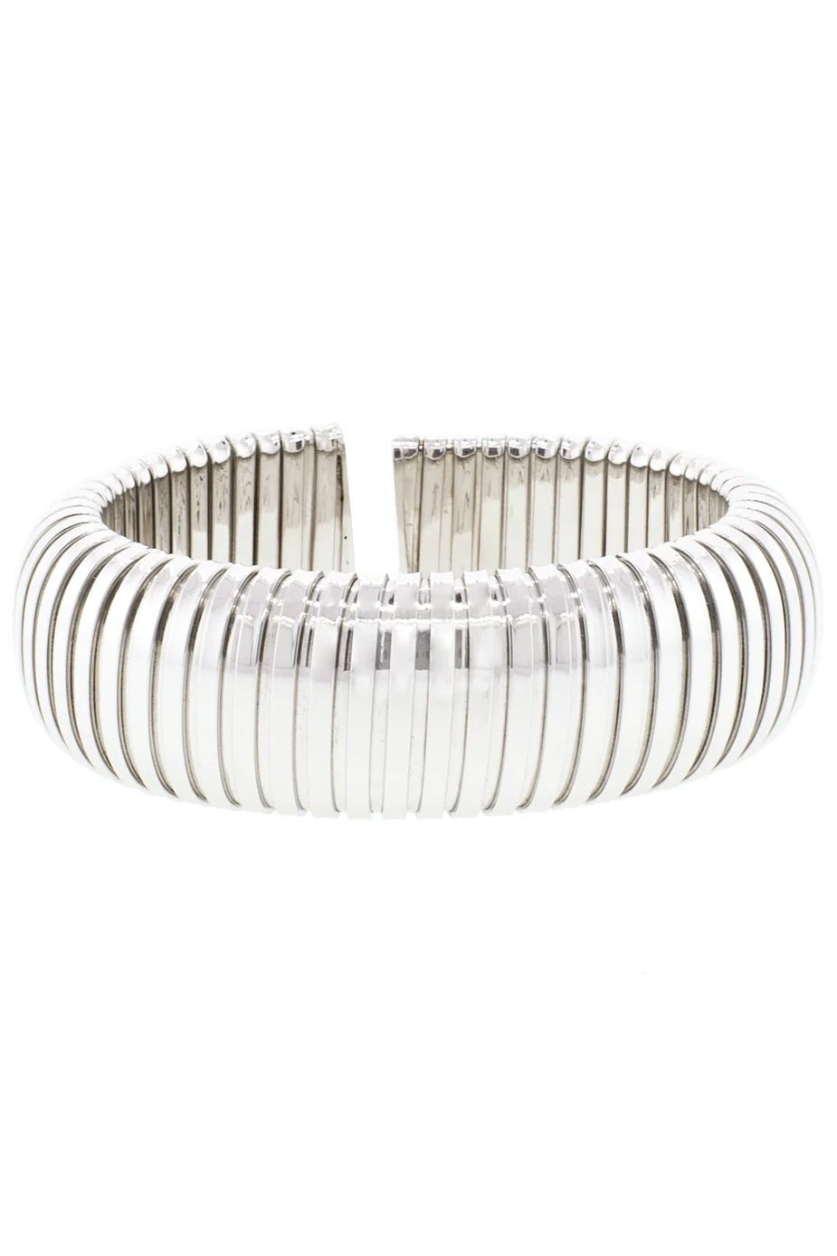 SIDNEY GARBER-Domed Cuff Bracelet-WHITE GOLD