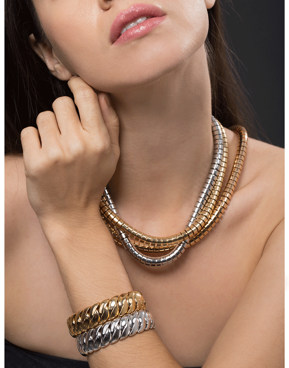 Polish Wave Stretch Bracelet-ROSE GOLD-M-JEWELRYFINE JEWELBRACELET O-SIDNEY GARBER